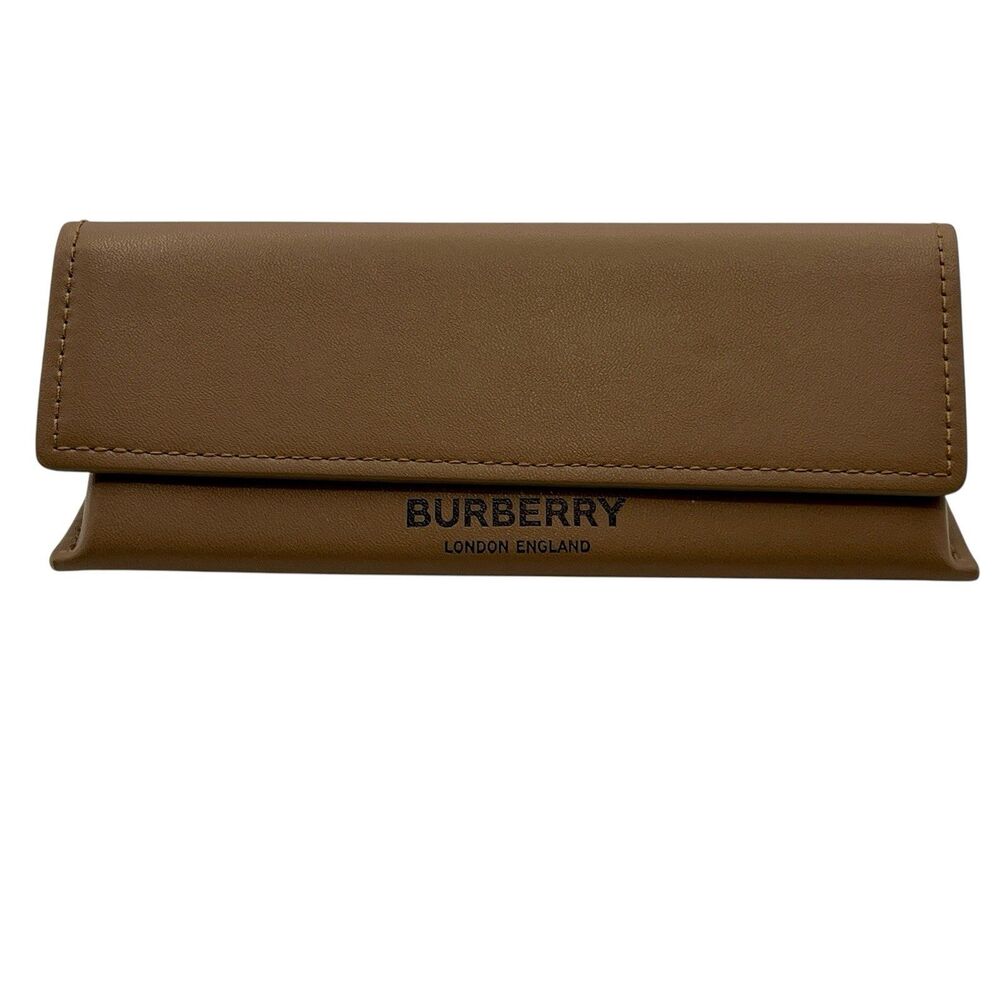 Burberry London Tan Brown Case Glasses or Sunglasses Soft Leather Triangular